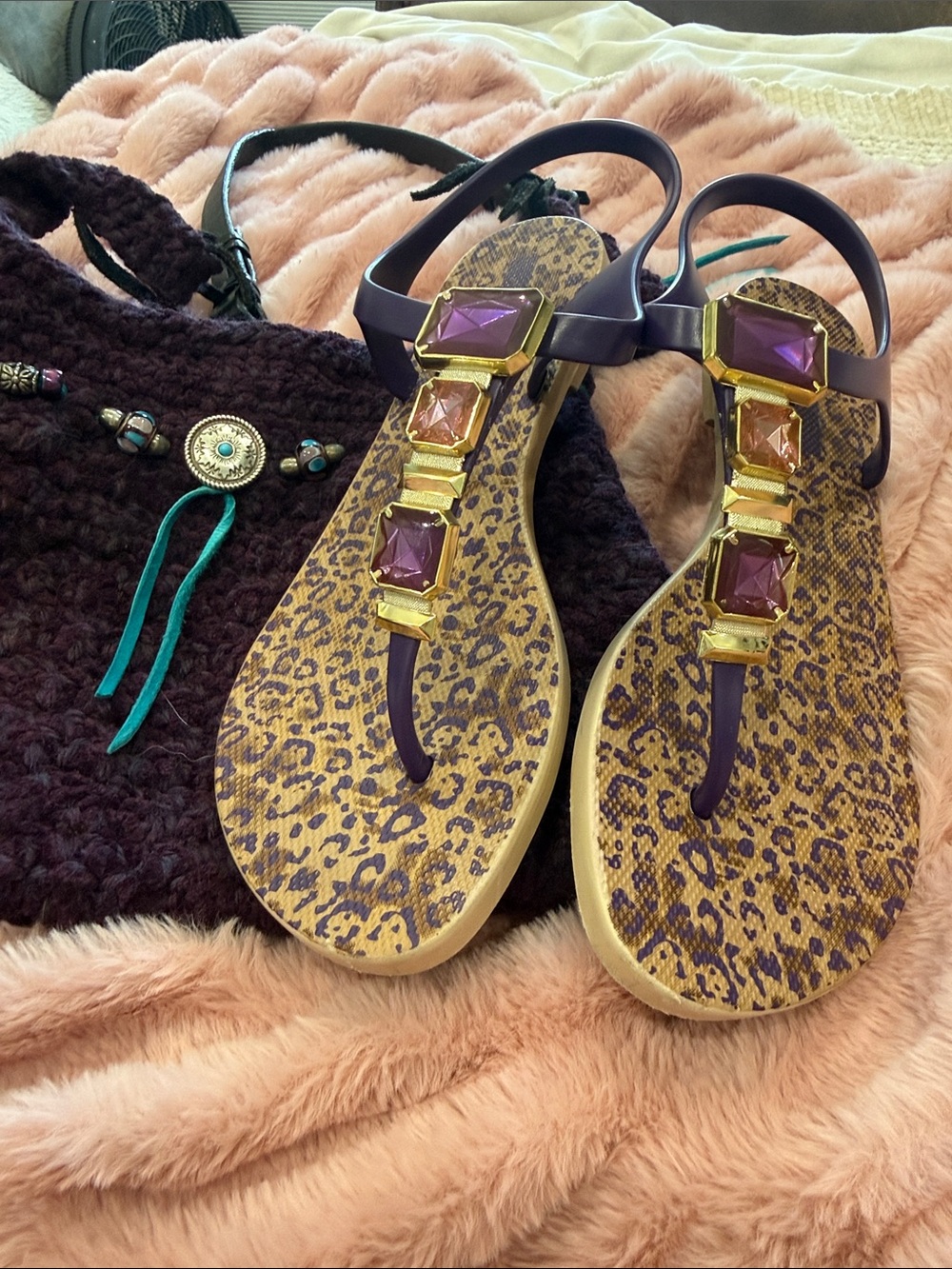 Sexy Rare Grenade Purple Cheetah 🐆3 Gems & Jelly Brazil Sz 6
